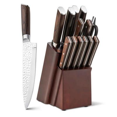  Knife Set, 15 Pieces Kitchen Knife Block Set with