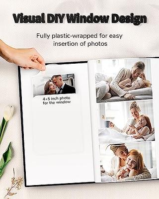 Photo Album 8x10 100 Photos with Writing Space, 8x10 Photo Album Linen  Cover with Front Window, 8x10 Picture Album, 100 Photos 8x10 Photo Album  Book