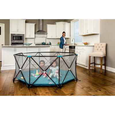 Regalo My Play® Portable Play Yard Indoor and Outdoor, Washable, Aqua,  6-Panel, Unisex 