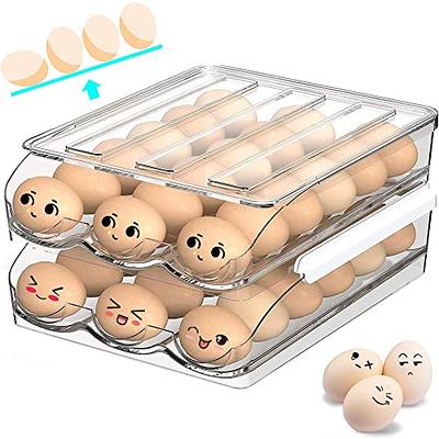 Egg Holder for Refrigerator, Large Capacity Egg Container for Refrigerator