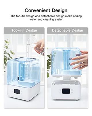 Air Humidifier 4.5L 2-in-1 Cool & Warm Mist Humidifier, Indoor Ultrasonic Humidifier with Essential Oil Box & Remote Control for Bedrooms, Offices, PL