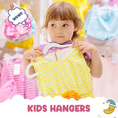 Clothes Baby Hangers for Closets - Unique Notches for Non Slip. Heavy-Duty Velvet Kids & Toddler Hangers for Closet | Ultra Thin Design for Space