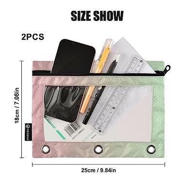 Pink Gradient Pencil Pouch for 3 Ring Binder Pencil Case with Zipper Clear  Window Pencil Bag for Office Daily 2 Pack - Yahoo Shopping