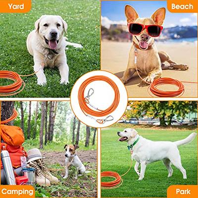 Tie Out Cable for Large Dog, 100ft Dog Runner for Yard, 30/40/50ft Dog Run  Leash Heavy Duty Swivel Hooks Heavy Duty Lead Steel Wire Dog Chain Dog