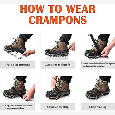  Unigear Crampons for Hiking Boots,Traction Ice Cleats Snow  Grips with 18 Spikes for Walking, Jogging, Climbing and Hiking : Sports &  Outdoors