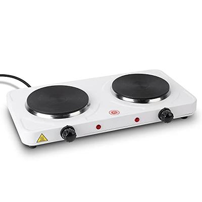 Elexnux Portable 2-Burner 7.6 in. Silver Infrared Ceramic Electric