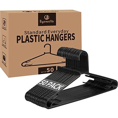 Byomostor Black Plastic Hangers 50 Pack, Light Weight Durable Clothes  Hangers G-Shape Standard Size Non-Slip Coat Hanger Adult Clothes Hangers  for Laundry & Everyday Use -Slim & Space Saving - Yahoo Shopping