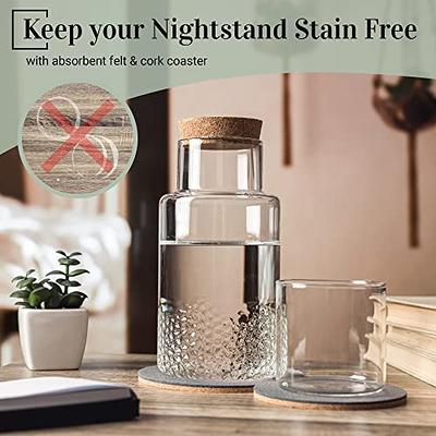 750ml Glass Water Carafe Large Capacity Mouthwash Container Mouthwash Cup  for Bedroom Nightstand Bathroom Glass Mouthwash Bottle A 