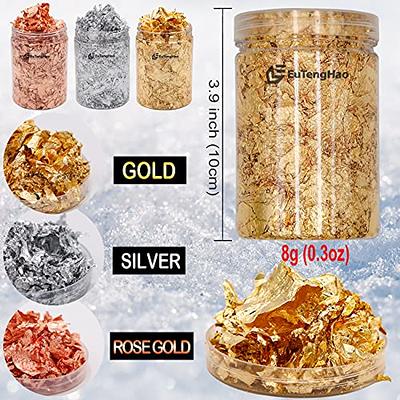 Gold Leaf Gilding Resin Flakes Gold Metallic Foil Flakes for Nail