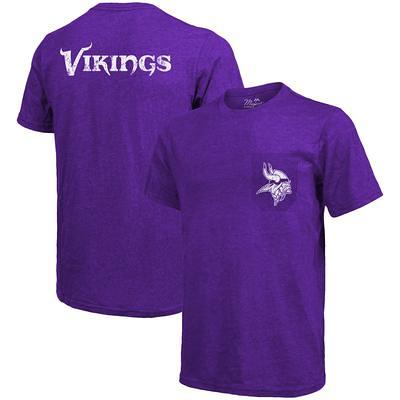 Women's Nike Minnesota Vikings Heathered Black/Heathered Purple Football Pride Slub 3/4 Raglan Sleeve T-Shirt Size: Small