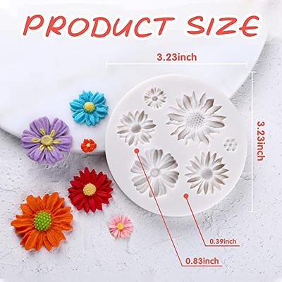 2 Pcs Flower Polymer Clay Molds for Jewelry Making, Daisy Rose