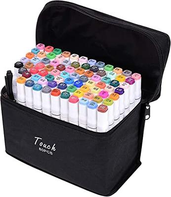 Alcohol-Based Marker Pen Kit w/ Brush & Chisel Tip, Carrying Case - 168ct