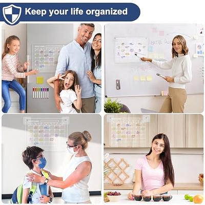 Tmtamye Acrylic Magnetic Calendar for Fridge, 12x16 Clear Acrylic  Magnetic Dry Erase Planning Board of Monthly Calendar for Refrigerator with  8