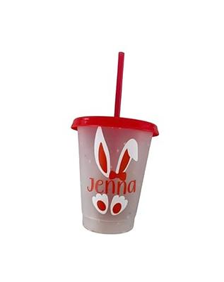 Set of 5 Color Changing Kids Cups with Colored Straws - 16oz Mini