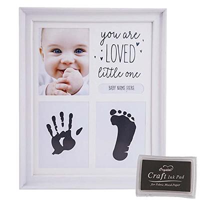 Baby Footprint Kit Handprint Picture Frame with Safe and Non-Toxic Ink Pad  Perfect Newborn Keepsakes