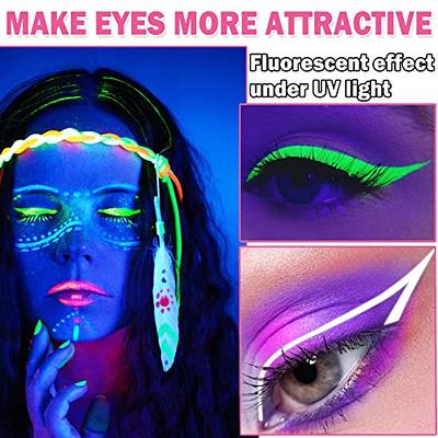Neon green glow in the dark liner  Rave makeup, Aesthetic makeup, Neon  makeup