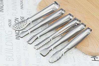 12 Pack Premium Small Serving Tongs,Mini Stainless Steel Appetizer