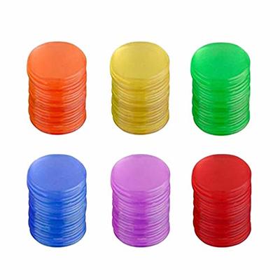  Plastic Counters: Blue Color Gaming Tokens (Hard Colored  Plastic Coins, Markers and Discs for Bingo Chips, Tiddly Winks, Checkers,  and Other Board Game Playing Pieces)