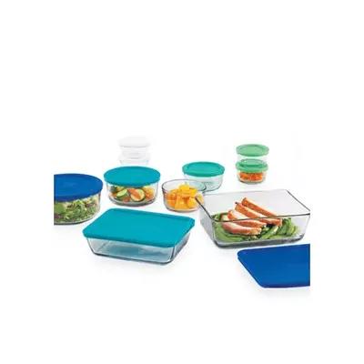 Caraway 14 Piece Glass Food Storage Set - Navy