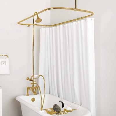 Randolph Morris 54 inch Tub Wall Mount Clawfoot Tub Shower Enclosure with Faucet and Sunflower Shower Head RM034SORB Oil Rubbed Bronze