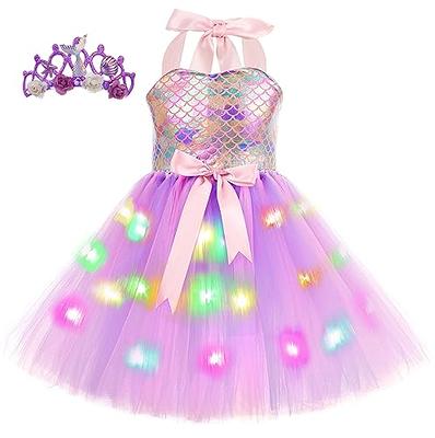  UPORPOR Light Up Cinderella Girls Princess Costume Halloween  Dress for Teens Little Toddler Kids Costumes Birthday Christmas Party  Dressing Up, 100 : Toys & Games