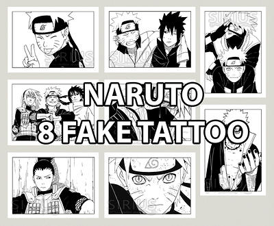 Gaara fake tattoo Naruto anime manga Temporary red sticker