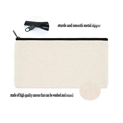 10 Pack Blank Diy Craft Bag Canvas Pencil Case Blank Makeup Bags