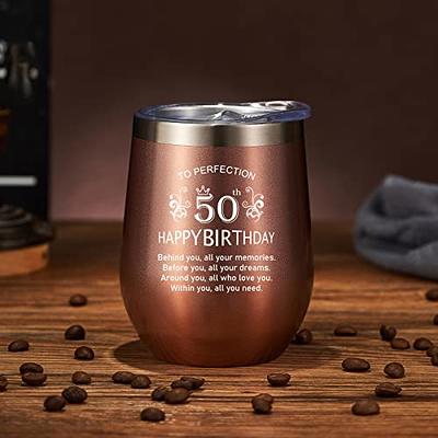 Diztoud 50th Birthday Gifts for Women, 50th Birthday  Decorations, 50 and Fabulous, Turning 50 Year Old Gifts for Her, Best  Friends, Mom, Sister, 12oz Stainless Steel Wine Tumbler, Keychain and