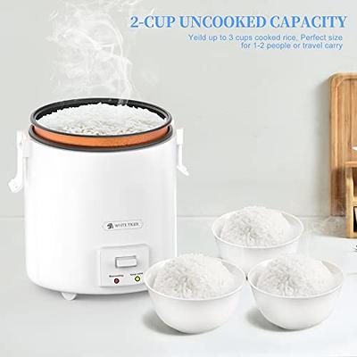 Hamilton Beach Rice Cooker & Food Steamer, 8 Cups Cooked (4 Uncooked)  Capacity, With Rinser/Steam Basket, White, 37508 