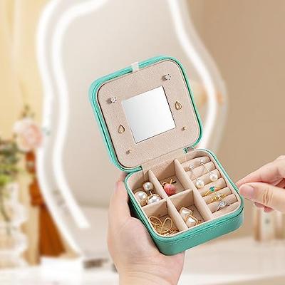 LingLingo Transparent Jewelry Storage Book Travel Jewelry Organizer Earring  Organizer Case Bracelet Holder for Necklace Ring wit