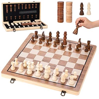 VAMSLOVE Large Unique Durable Modern Chess Set Wood