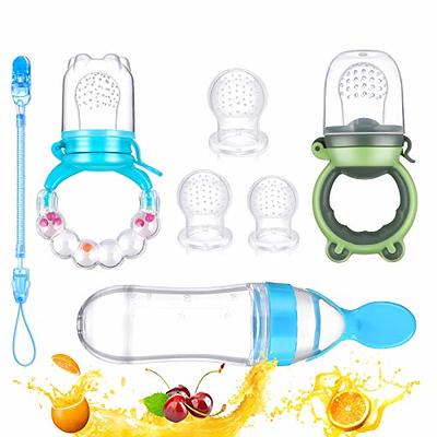 Freebear Baby Fruit Feeder Pacifer, Baby Teething Toys, Baby Feeding Spoon  for First Stage, Teething Pacifier Freezer Silicone Feeder, Infants