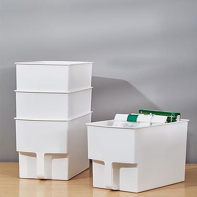 Typutomi Kitchen Cabinet Storage Bins with Handle, Plastic Stackable  Organizer Storage Bin Food Storage Organizer Under Sink Organizer(White) -  Yahoo Shopping