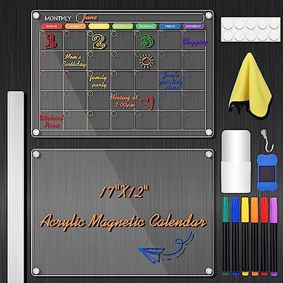 Acrylic Magnetic Monthly And Blank Board Calendar For Fridge