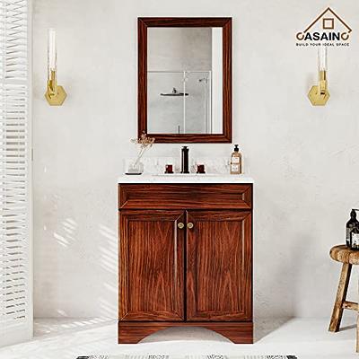 kleankin Pedestal Sink Storage Cabinet, Rustic Under Sink Cabinet