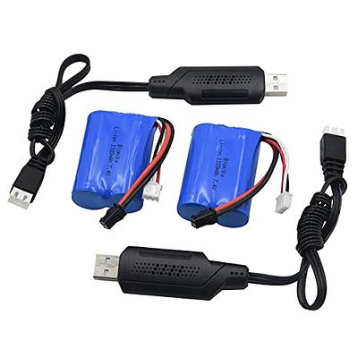 RC USB Charging Cable, RC Car Battery Charger 7.4V 1000mA Lipo Battery USB  Charger Charging Cable for 1:16 Remote Control Car