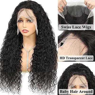 Lace Front Wigs Human Hair Water Wave Wigs for Black Women Human Hair 13X4  Lace Front Wigs Glueless Wigs Pre Plucked with Baby Hair HD Transparent