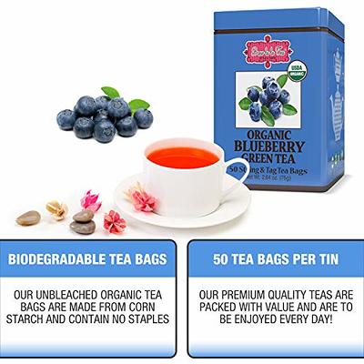 Brew La La Organic Green Tea - Natural Blueberry Flavor - 50 Double  Chambered Bags - Low Caffeine Gourmet Tea - Certified Organic