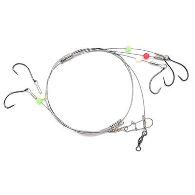 Fishing Leaders, Surf Fishing Catfish Pre-Tied Leader Bottom Rigs Hi Low  Rig Fishing Gear Tackle 7 Strand Stainless Steel Wire with Swivel Snaps