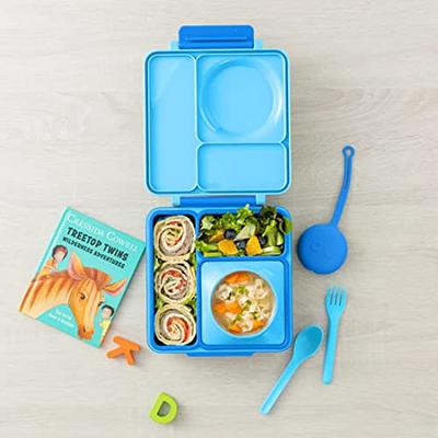 OmieBox - 3 Compartment Bento Lunch Box + Thermos Food Jar for