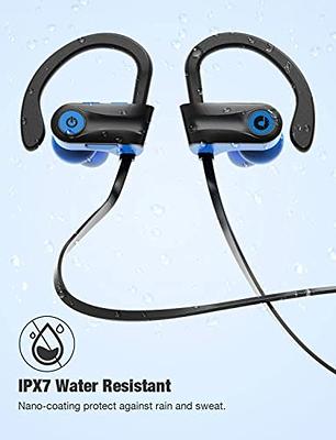 LETSCOM U8I Bluetooth Headphones V5.0 IPX7 Waterproof, HiFi Bass Stereo  Sweatproof Earbuds 