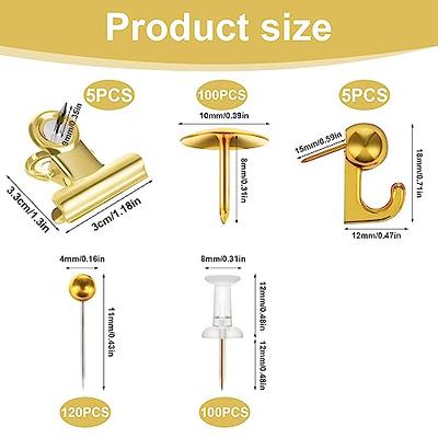 320Pcs Gold Push Pins Set 5 Styles Heavy Duty Thumb Tacks, Decorative Push  Pins with Thumbtack