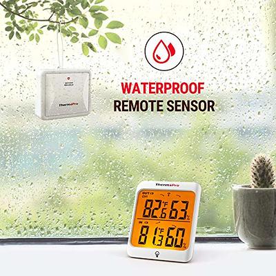 Wittime 2079 Indoor Outdoor Thermometer Wireless Temperature and Humidity  Monitor Inside Outside Thermometer for Home with Temp Sensor,hd lcd