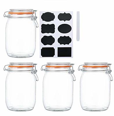 Reluen 2Pcs Spice Jars With Shaker Lids - 32 Oz Candy Jar Clear Plastic  Storage Containers with Lids Spice Drawer Organizer with Jars - Storage  Jars