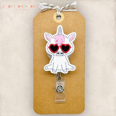 White Cat Badge Reel - Clip Cute Holder Pull Medical Id