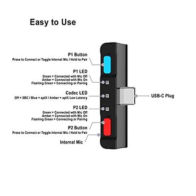 HomeSpot Bluetooth Audio Adapter with USB-C, Built-in mic, for Nintendo  Switch, PS4, PS5, PC, Supports Headphones mic, aptX Low Latency, Dual  Headphones, in-Game Voice Chat - Yahoo Shopping