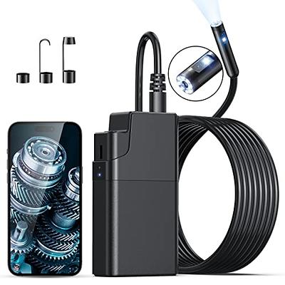  Endoscope Camera with Light for iPhone, Teslong USB-C Borescope  Inspection Camera with 8 LED Lights, 10FT Flexible Waterproof Snake Camera  Scope, Fiber Optic Cam for iOS Android Phone-No WiFi Required 