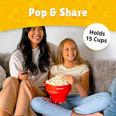 The Silicone Kitchen Silicone Microwave Popcorn Maker - Collapsible Bowl, Non-Toxic, Dishwasher Safe (Dark Blue)