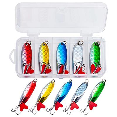 XOTIQ Milly Store Fishing Gear Fishing Lures 5 PCS Crankbaits Set with  Tackle Box for Topwater Baits Bass Trout Salt Water and Fresh Water,Popper