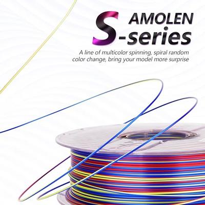 AMOLEN 3D Printer Filament, Silk PLA Filament 1.75mm, Shiny Cosmic Rainbow  PLA, Gradient Colors Change Fast Printing PLA for Most FDM 3D Printer, 3D